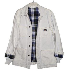 DICKIES Vintage flannel button up white button up outdoor mens Jacket size S / M